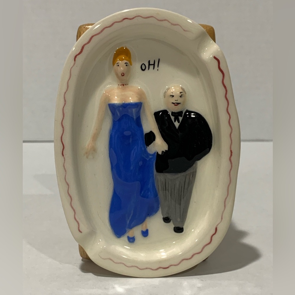 Vintage 1940's Humorous Ceramic Handcrafted Dish/Ashtray.